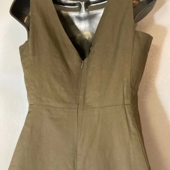 Talbots Petite Olive Green Sleeveless Dress - Picture 3 of 5